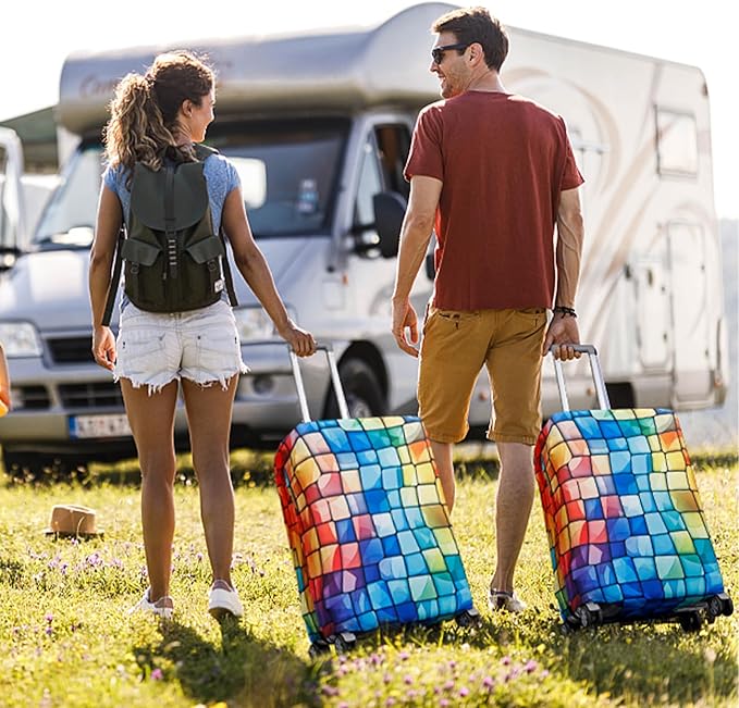 MosaiRudo Travel Luggage Covers For Suitcase Tsa Approved,Suitcase Cover Protector Fit 18-32 Inch Luggage Travel Accessories (T2501, M)