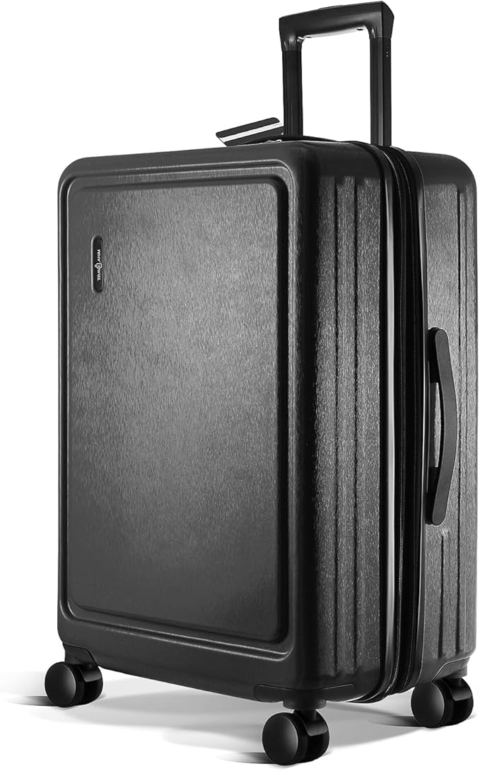 24 Inch Luggage with Spinner Wheels, Hard Shell Suitcase with TSA Locks for Luggage, Travel Large Suitcase, Expandable Hard Shell Suitcases, Jet Black