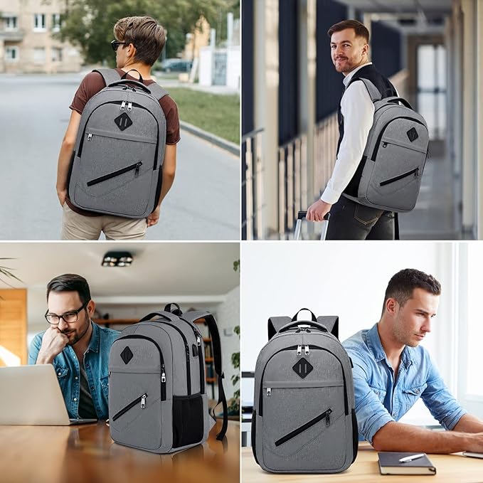 Backpack, School Backpacks for Teen Boys & Girls, Student Bookbag Fits 17.3 Inch Laptop with USB Charging Port, Water Resistant Travel Backpack, Sturdy Anti Theft Computer Bag Gifts Men Women