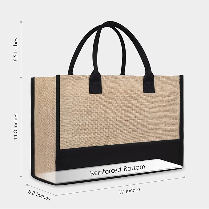 TOPDesign Initial Jute/Canvas Tote Bag, Personalized Present Bag, Suitable for Wedding, Birthday, Beach, Holiday, is a Great Gift for Women, Mom, Teachers, Friends, Bridesmaids (Letter P)