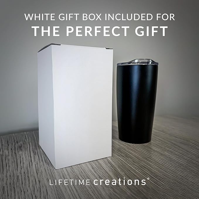 Lifetime Creations Personalized Hockey Coach Tumbler: Custom Hockey Coach Gift, Coaches Coffee Travel Mug from Team, Insulated Engraved Stainless Steel 20 Ounce Cup (Matte Black)