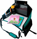 Kids Travel Tray for Car Seat – Teal – The Essential Travel Lap Desk with Removable Tablet Holder, Built-In Storage, and Stabilized Panels, Must Have Car Tray for Kids on Road Trips