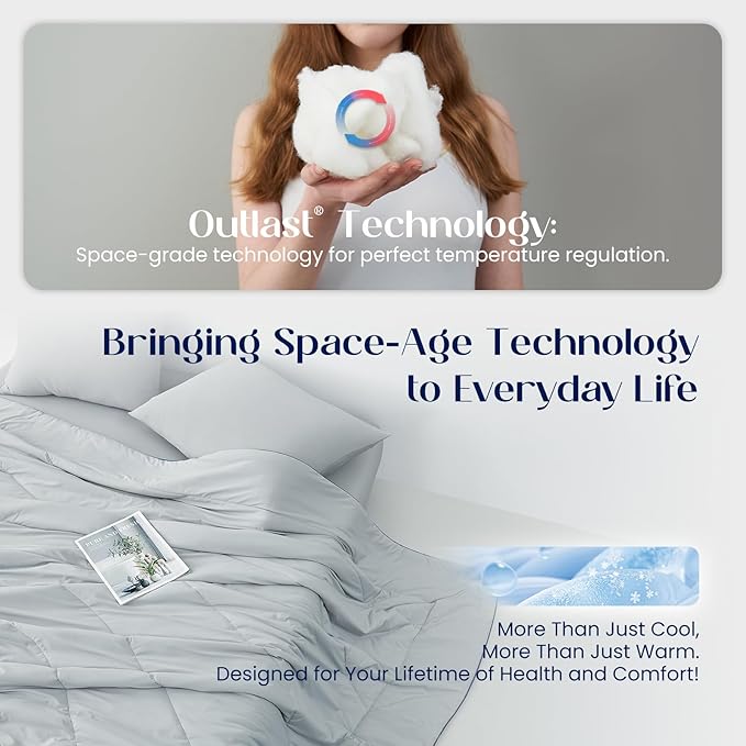 Dream Valley® Outlast® Deepsleep Cooling Comforter, Throw Size, NASA-Grade Space Technology Cooling Blanket for Hot Sleepers Night Sweats, Q-Max > 0.45 Aerocool™ Breathable, Mint Macaron, 60"x80"