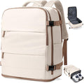 coowoz Travel Backpack Carry On for Women Man Gym Backpacks with Laptop Compartment Mochila de Viaje Teacher Personal Item Backpack Rucksack Airplane Accessories Must Haves Beige Brown