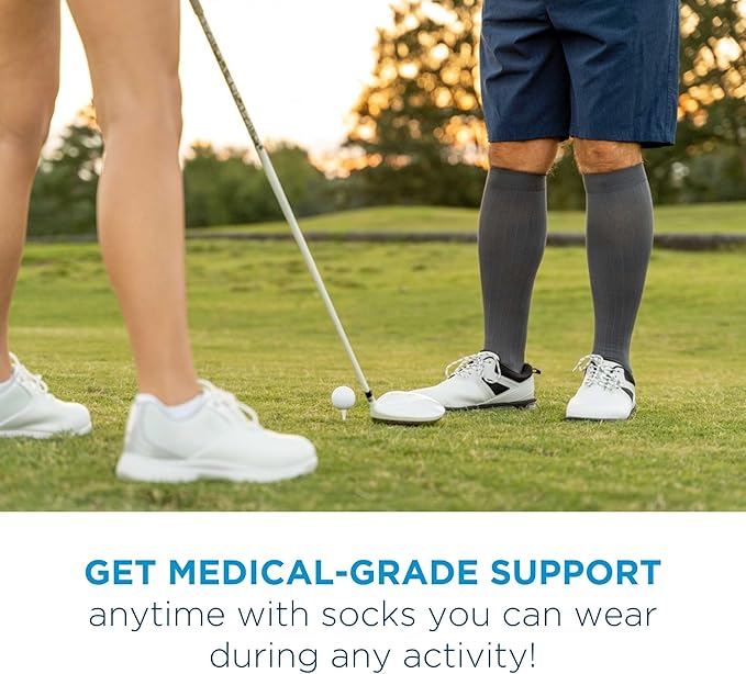 Medical Grade Compression Socks for Men & Women 15-20 mmHg by OrthoSleeve (Black Polka Dot, Medium)