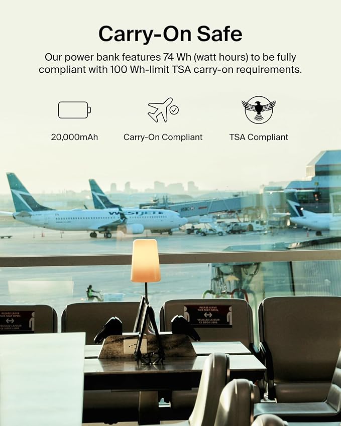 Belkin Portable Charger, Power Bank with Integrated Cable 20000 mAh 30W - Fast Charging USB C Power Delivery, iPhone Charger - iPhone 16 Series, iPad Pro, Galaxy S25 Series, & More - White