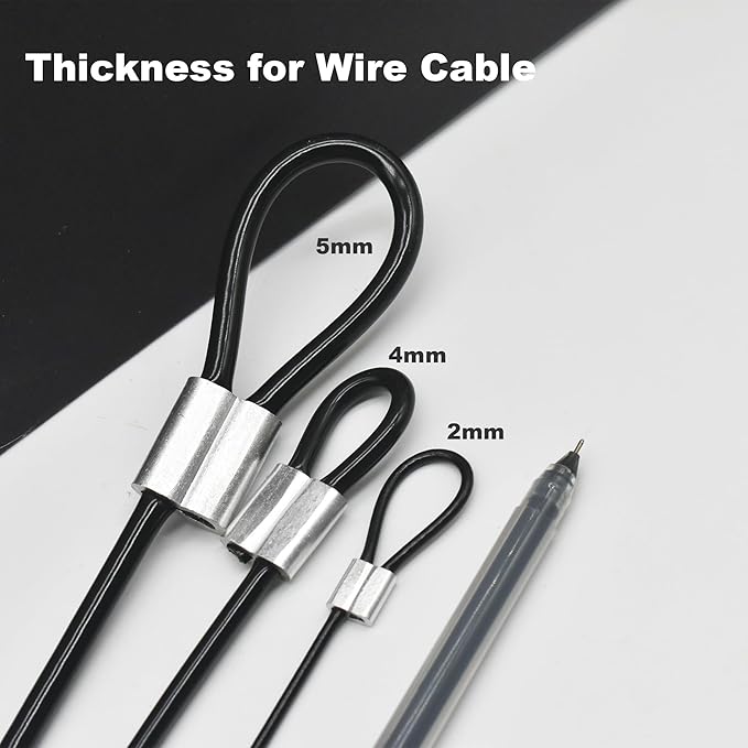 10 Pcs 5mm Wire 12 inch Vinyl Coated Stainless Steel Cable with Loops Short Wire Rope Lanyard Lock Security Chain Link for Outdoor Gates, Black(5mm x 12 inch)