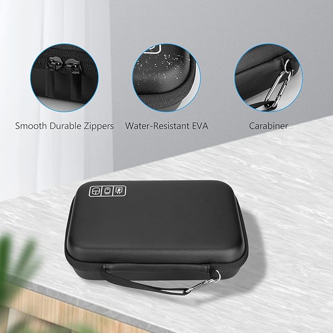 ProCase Hard Travel Electronic Organizer Case for MacBook Power Adapter Chargers Cables Power Bank Apple Magic Mouse Apple Pencil USB Flash Disk SD Card Small Portable Accessories Bag