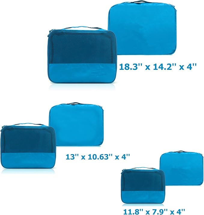DoubleTrip Extra Large Packing Cubes for Travel Suitcase Organizer - Fit 28inch Luggage Set of 6 with 3 Sizes Travel Cubes Space Saver Baggage Bag