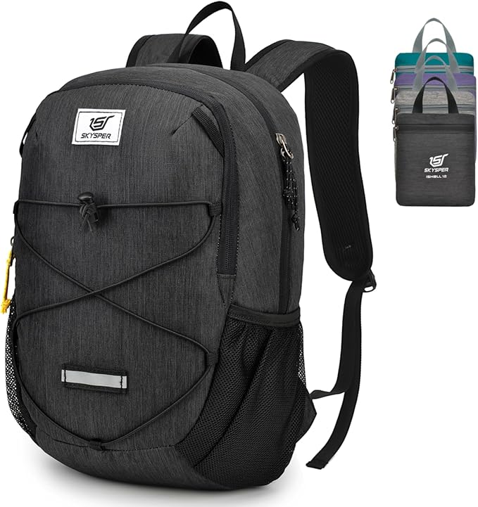 SKYSPER Small Hiking Backpack -12L Lightweight Packable Daypack for Travel Foldable Tear Resistant Backpacks for Women Men