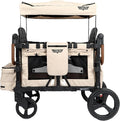 Keenz VYOO Stroller Wagon with Canopy - Foldable Design for Easy Storage, 5 Seating Positions for Kids, Enhanced Child Safety, All-Terrain Mobility, 4-Passangers, Mocha