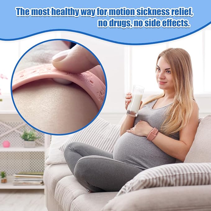 Motion Sickness Bracelets Sea Sickness Wristbands for Motion Sickness / Morning Sickness /Pregnancy Nausea Anti Nausea Wristband Acupressure Nausea Bands Motion Sickness Bands(3Pairs-Beryl+Pink+Bule)