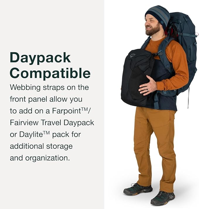 Osprey Farpoint Trek 55L Men's Travel Backpack, Muted Space Blue