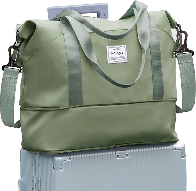 Travel Duffel Bag, Sports Tote Gym Bag, Shoulder Weekender Overnight Bag for Women