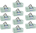 VENO 10 Pack Moving Bags for College, Heavy-Duty Storage Totes, Moving Boxes and Wardrobe Packing Supplies Alternative - Extra Large Durable Laundry Bags for Clothes (Shiny Light Green, 10 Pack)