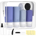 Morfone 16 Pack Silicone Travel Bottles Set for Toiletries TSA Approved Travel Containers Leakproof Squeezable Refillable Accessories 2oz 3oz for Shampoo Conditioner Lotion Liquids(Blue)