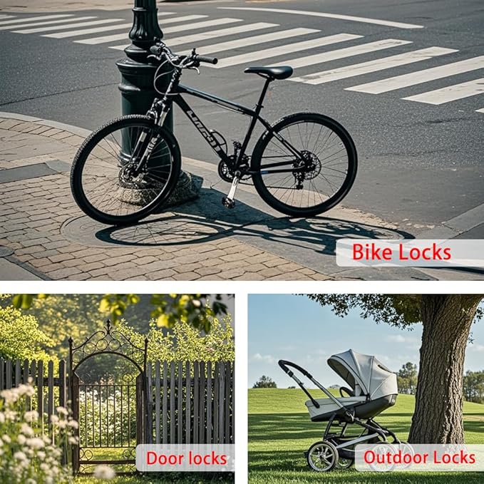 3.3mm (1/8 Inch) Outdoor Travel Stainless Steel Security Cable-4ft Luggage Lock Safety Wire Flexible Steel Wire Rope with Double Loop Safety for Luggage, Bike, Lock(Balck*2, 4ft-(2Pack)