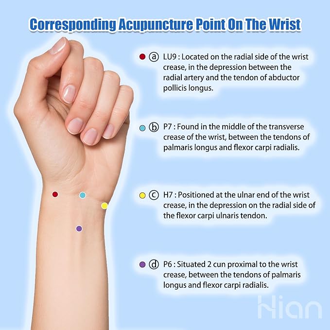 Hion Motion Sickness Bracelets Sea Sickness Wristbands for Motion Sickness/Morning Sickness/Pregnancy Nausea Anti Nausea Wristband Acupressure Nausea Bands Motion Sickness Bands（2Pairs Blue）