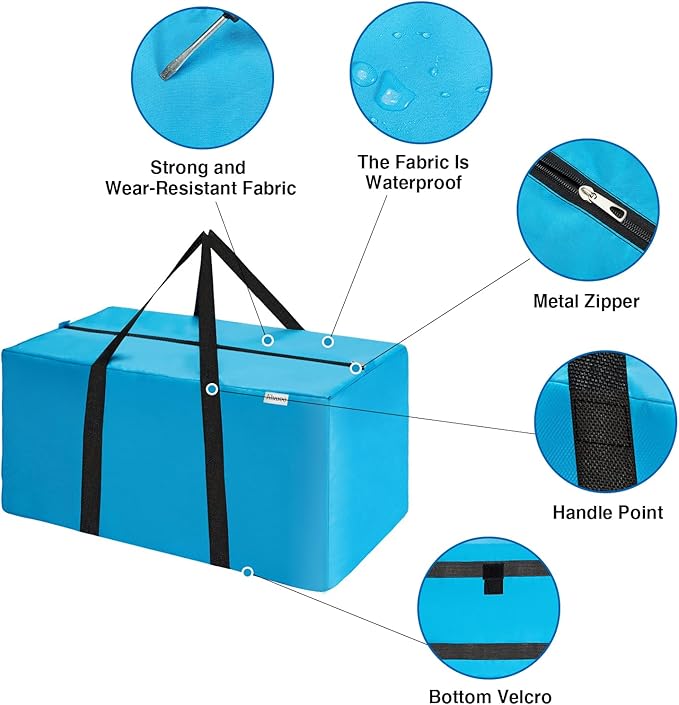 2-in-1 Space Saving Storage Bundle: Extra Large Blue Moving Bag (31.5"L) + Transparent Vacuum Compression bag with Hand Pump for Clothes, Bedding & Dorm Move-In (3 Moving Bags+3 Vacuum bags)