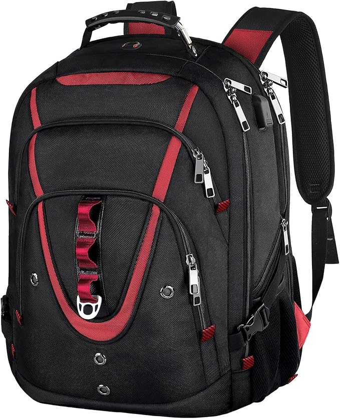 17.3 Laptop Backpack, Extra Large Travel laptop Backpack with Rain Cover, TSA Friendly Flight Approved with RFID Anti Theft Pocket and USB Charger Port, Water Resistant College Bag for Men and Women