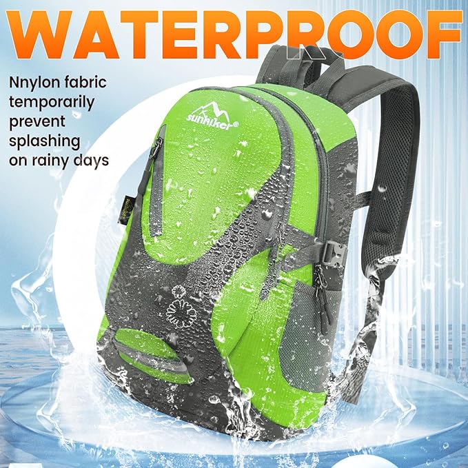 sunhiker Cycling Hiking Backpack Water Resistant Travel Backpack Lightweight SMALL Daypack M0714 (Green)