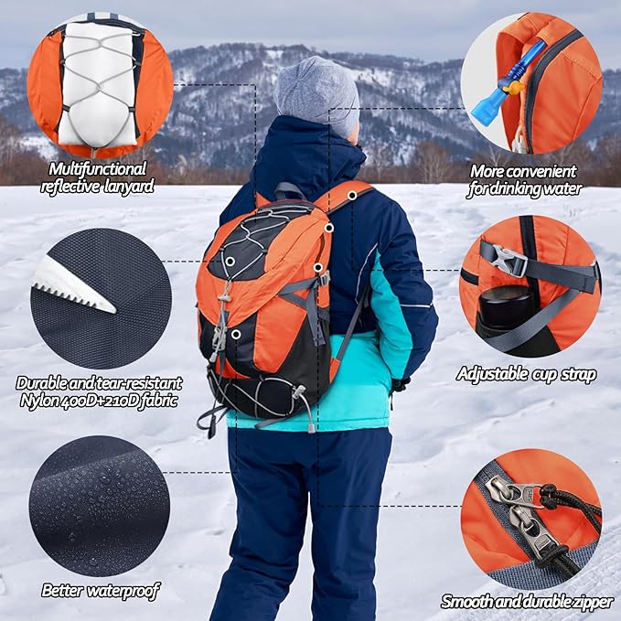 Seektop 20L Ultra Lightweight Waterproof Hiking Backpack Small Outdoor Foldable Day Pack for Women Men