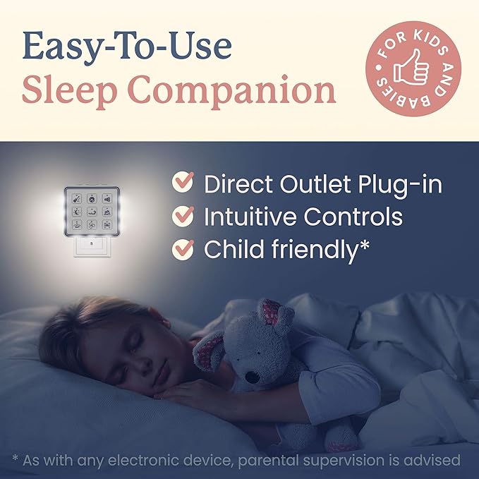 Plug In White Noise Sound Machine for Baby Sleep & Adults, Hallway & Bathroom Noise Blocker, Outlet Sound Machine for Office Privacy & Home Use with Adjustable Night Light & Memory Function by Calm Me