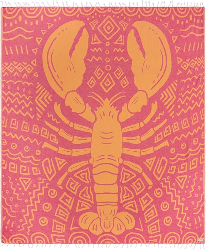 Sand Cloud Turkish Beach Towel - Sand Free - 100% Organic Turkish Cotton Yarn - Quick Dry Towel for Beach, Picnic, Blanket or Bath - As Seen on Shark Tank - Marine Life (Bohemianster)