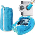 Shoe Washing Machine Bag - 2Pcs Reusable Shoe Laundry Bag for Washing Machine & Dryer Shoe Washing Bag for Sneakers, Tennis Shoes & Stain Removal (Blue)