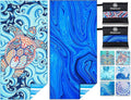 2 Pack Microfiber Lightweight Beach Towel Sand Free Quick Dry Absorbent Thin Compact Towels for Swimming Pool Camping Beach Accessories Large Easy Pack Travel Things for Vacation Essentials Gift