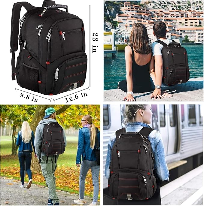 LTINVECK Travel Laptop Backpack, Extra Large Backpack for Men Women with USB Charging Port, TSA Friendly Heavy Duty Big Business Computer Bag Tech Backpacks Bag Fit 17 Inch Laptops, RFID Backbag