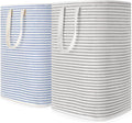 Lifewit 2 Pack Laundry Hamper Large Collapsible Laundry Basket, Freestanding Waterproof Cloth Hamper with Easy Carry Handles in Laundry Room Bedroom Bathroom College Dorm for Adult, Grey&Blue, 2 x 80L