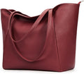 KALIDI Large Tote Bag Vegan Leather Casual Zipper Work Bag Weekender Hobo for Women 23L Oversize Shoulder Travel Purse