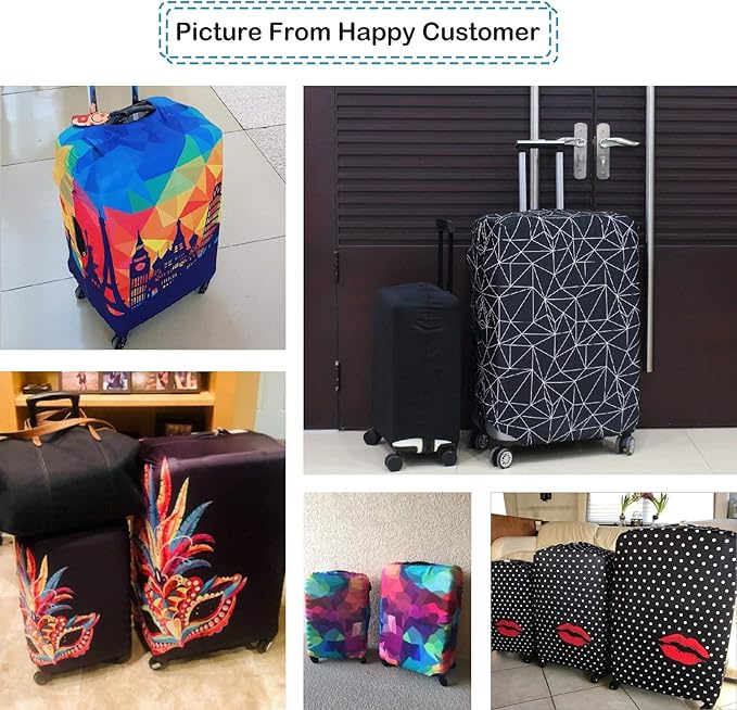 Explore Land Travel Luggage Cover Suitcase Protector Fits 31-32 Inch Case (Modern City, XL)