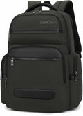 Men's Multilayer Backpack Business Casual Large Capacity Multifunctional Laptop Bag (Grey)
