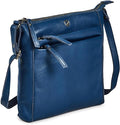 Small Soft Genuine Leather Crossbody Purse Women’s Sling Crossover Shoulder Travel Handbag with Triple Zipper
