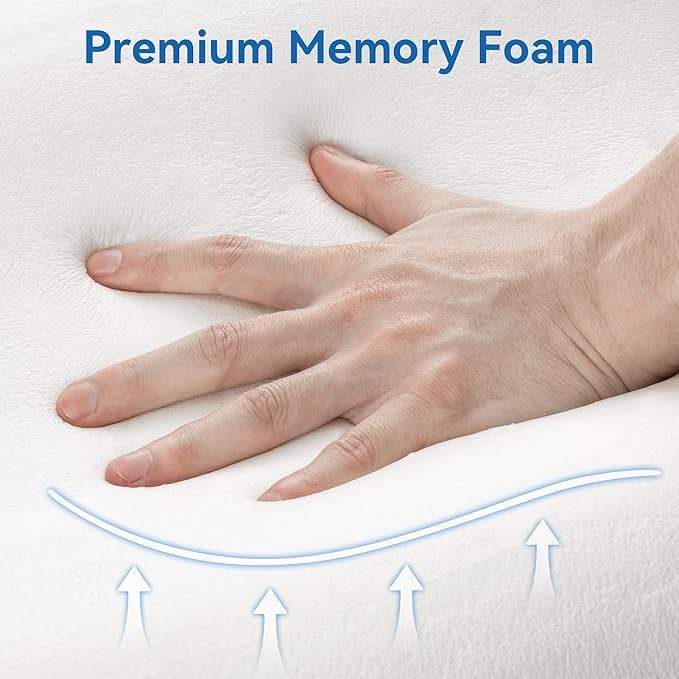 AM AEROMAX Travel Contour Memory Foam Pillow, Cervical Pillow for Neck Pain Relief, Neck Orthopedic Sleeping Pillows for Side, Back and Stomach Sleepers.