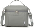 NOL Natural Organic Lifestyle Insulated Lunch Bags for Women Cooler Bag Lightweight Nylon Waterproof Lunch Box For Work (Cool gray, Medium(normal))