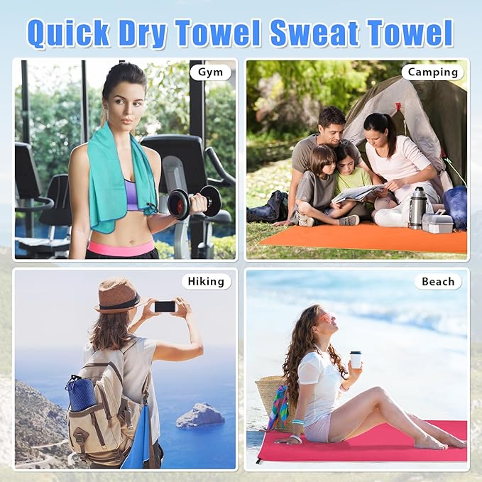 Sfee XL Microfiber Towel, Quick Dry Beach Towel Set 2 Pack - Super Absorbent, Lightweight, Compact, Bath Towel for Travel, Gym, Hiking, Pool, Backpacking, Yoga, Mint