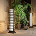 Grand patio Outdoor Floor Lamp Solar Powered Lantern Waterproof Wicker Boho Deck Lights for Garden Porch Decor, Large Crossover