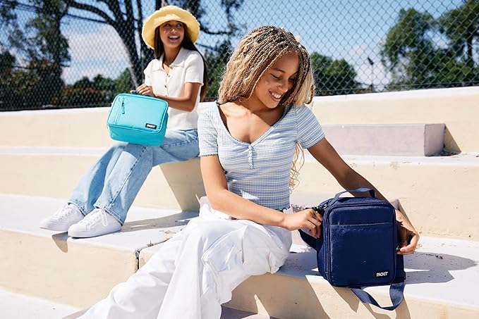 PackIt Freezable Classic Lunch Box, Gray Fog, Built with EcoFreeze® Technology, Collapsible, Reusable, Zip Closure With Front Pocket and Buckle Handle, For Work Lunches and Fresh Lunch On the Go