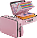 DocSafe Fireproof Document Box with Lock, Hard Case File Organizer with Accordion File Folder, Fireproof Water Resistant Safe Box Home Office Travel Storage for Important Documents Laptop Pink