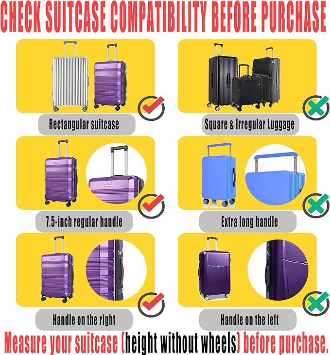 24 Inch Clear PVC Luggage Cover Protectors Suitcase Covers for Luggage Thickened suitcase protective cover for Wheeled Suitcase Suitable for 24"