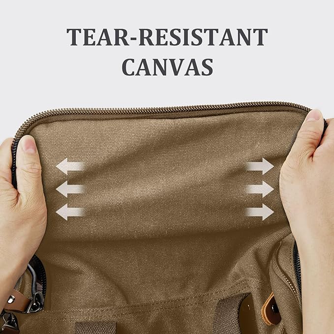 Gonex Canvas Duffle Bag for Travel 60L Duffel Overnight Weekend Bag(Coffee)