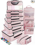 Veken 10 Set Packing Cubes for Travel Essential, Suitcase Organizer Bags in 4 Sizes, Carry-On Luggage Accessories with Large Laundry & Hanging Toiletry Bag, Must-Have for Airplane, Road Trip & Camping
