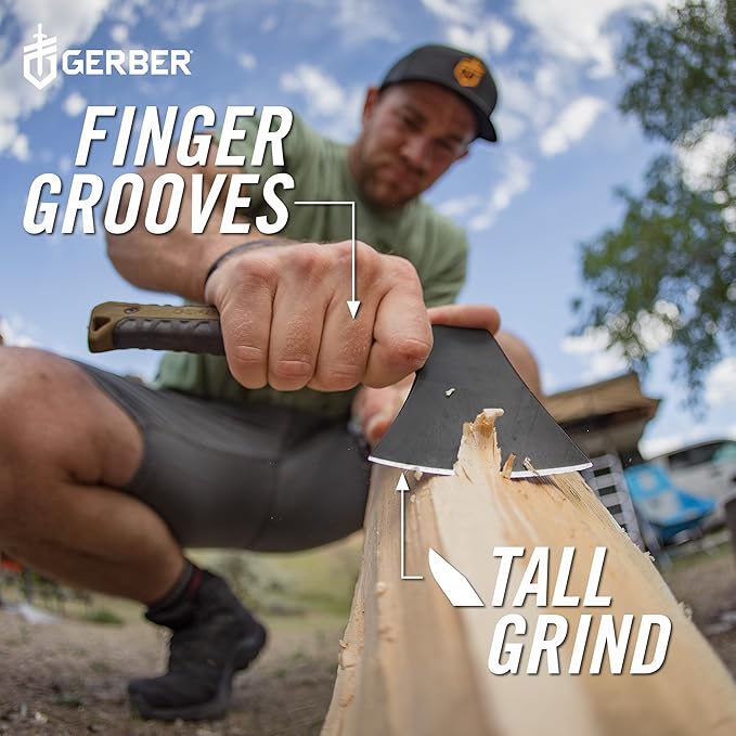 Gerber Gear Pack Hatchet - 3.5" Steel Blade Axe with Full Tang - Survival, Bushcraft and Camping Gear - with Mountable Nylon Sheath