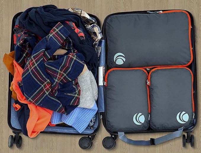 Cipway Compression Packing Cubes Set, Ultralight Expandable Travel Packing Organizers for Carry on Luggage (Grey 3pcs)