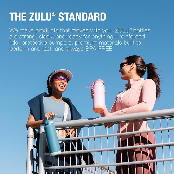 ZULU Powerfill Pro 24oz Stainless Steel Water Bottle with Quick Fill Lid, Triple Walled Vacuum Insulated Metal, Leak Proof Locking Lid, Sip and Chug, Reusable BPA Free, Evergreen