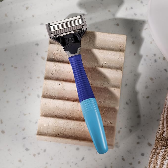 Harry's Shaving Kit for Men - Razor Handle and 3 Razor Blade Refill Cartridges - Ocean Blue