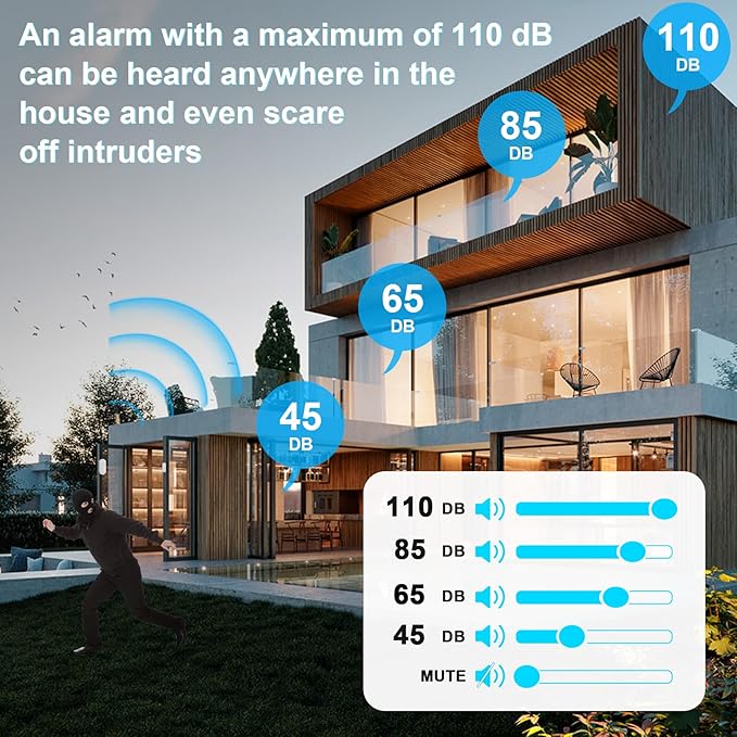 Sanjie Door Chime,Wireless Door Chimes When Door Opens Entry Alarm for Home/Business/Office/Store with 800ft Range,55 Chimes and 5 Adjustable Volume Door Ringer Alert